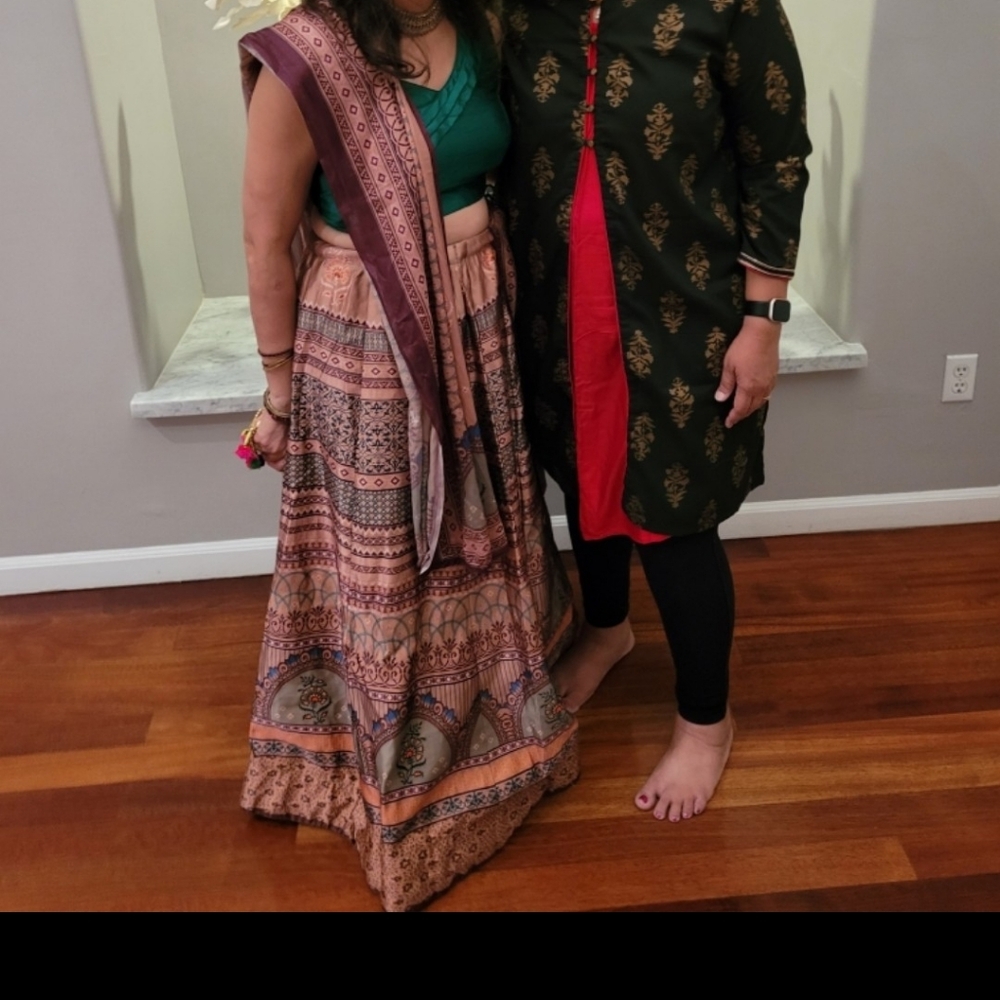 Beautiful lengha With skirt and Dupatta And Top